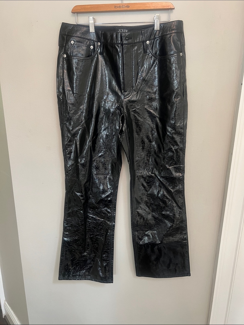 J. Crew Collection Faux Patent Leather Demi-Boot High Rise Pants - Picture 2 of 8
